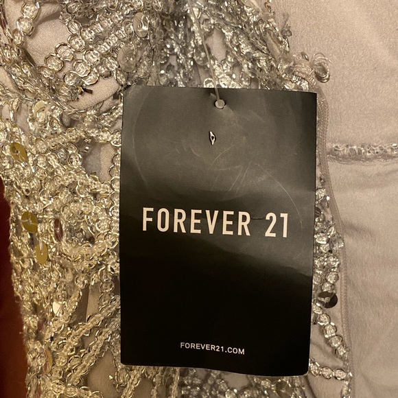 Forever 21, Silver sequin floor length dress - Picture 4 of 4
